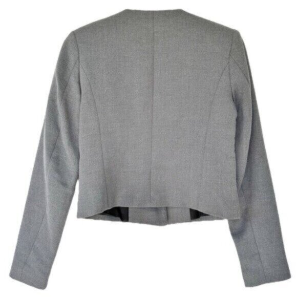 Zara Metal Button Gray Semi Cropped Blazer Size XS - Picture 7 of 12